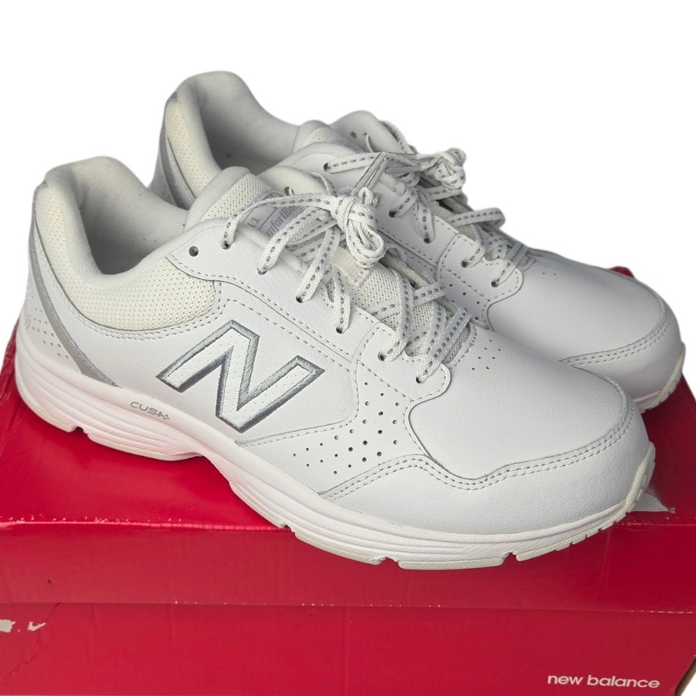 New Balance 411 Walking Shoes Womens 8.5 Wide White Sneaker Training Cushion